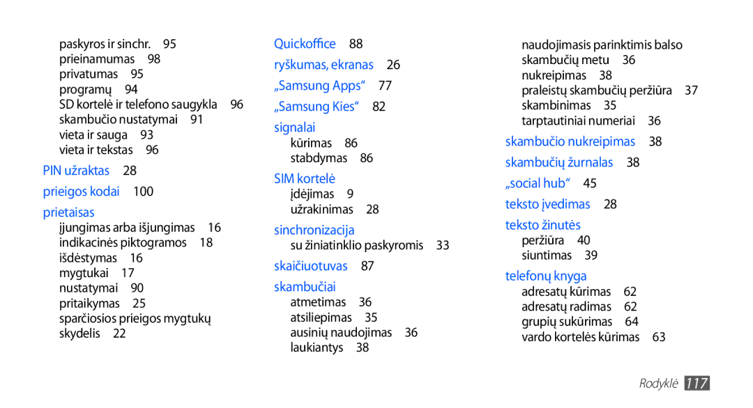 Samsung GT-S5570EGAOMT, GT-S5570CWAOMT Paskyros ir sinchr. , 100, Su žiniatinklio paskyromis , Vardo kortelės kūrimas  